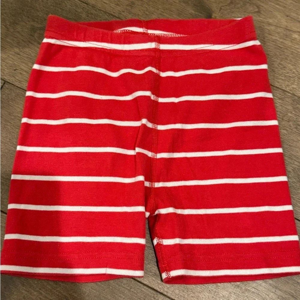 Hanna Anderson Red‎ and White Striped Shorts 100% Organic Cotton Boys 6-7 Yrs